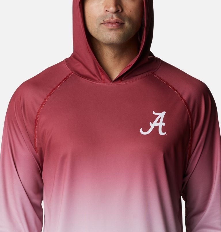 Men's Columbia Collegiate PFG Super Terminal Tackle - Alabama Hoodie Red / White | CA-ZA06C