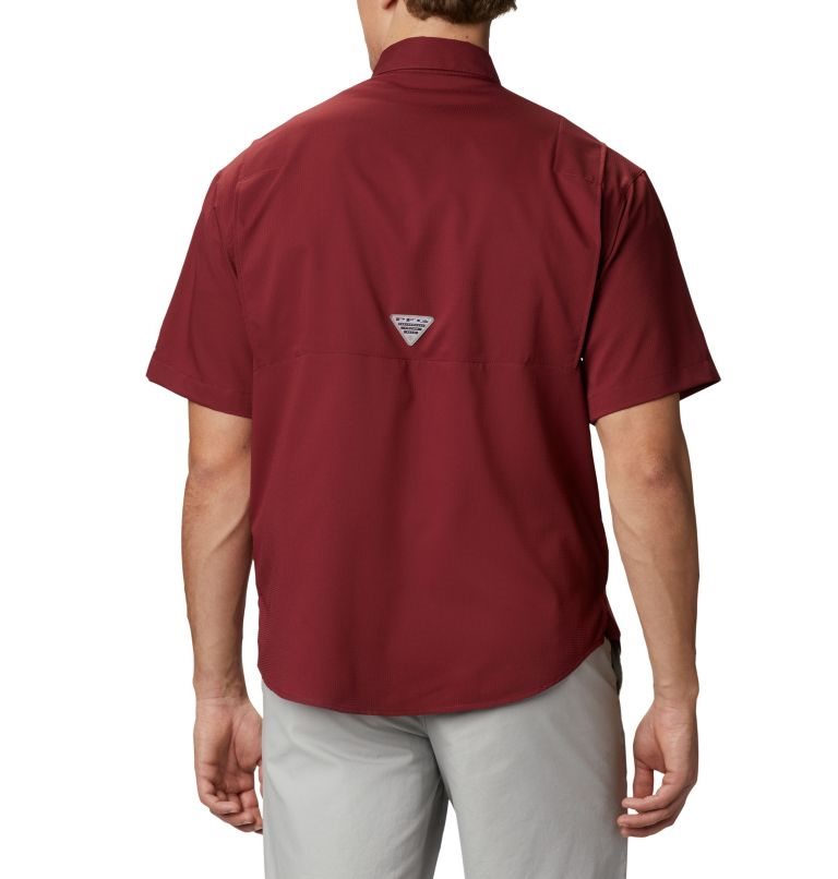 Men's Columbia Collegiate PFG Tamiami Short Sleeve - Florida State Shirts Red | CA-A3A18