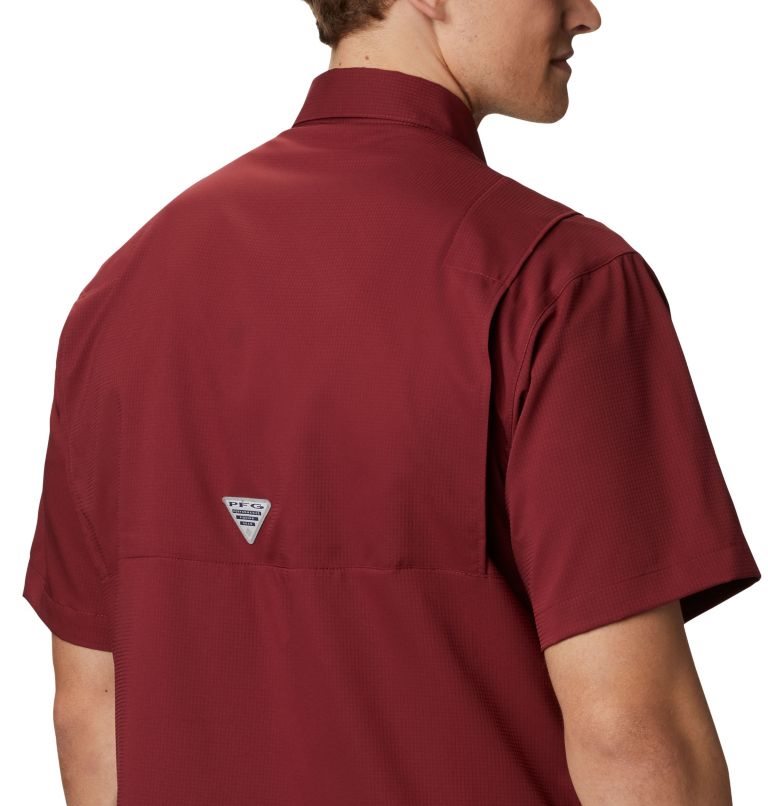 Men's Columbia Collegiate PFG Tamiami Short Sleeve - Florida State Shirts Red | CA-A3A18