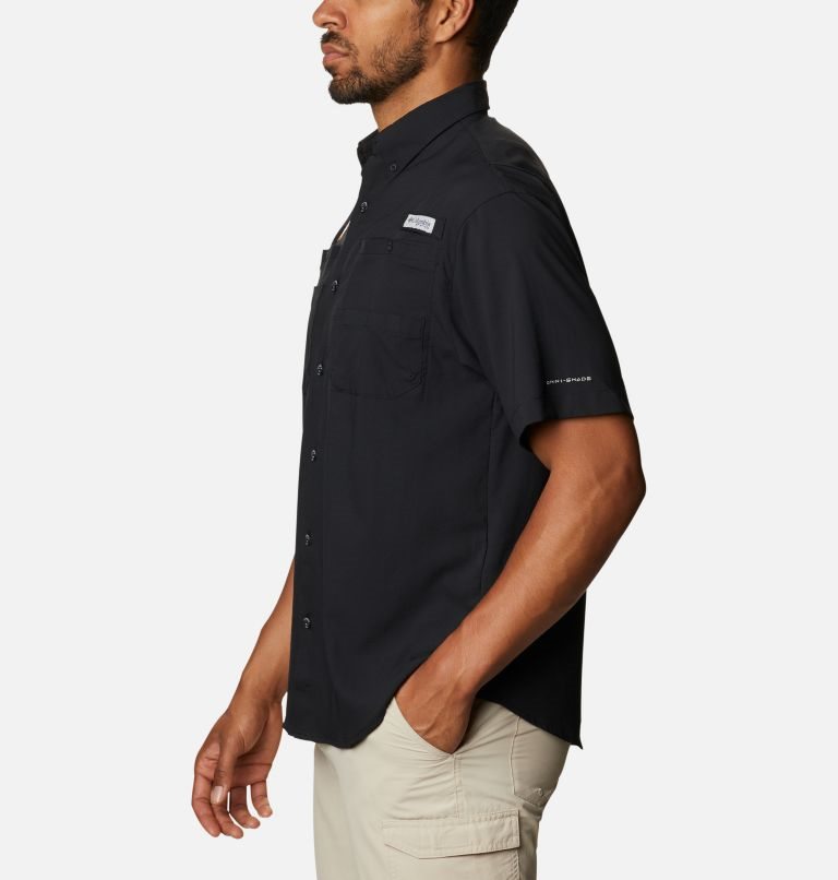 Men's Columbia Collegiate PFG Tamiami Short Sleeve - Virginia Tech Shirts Black | CA-IA051