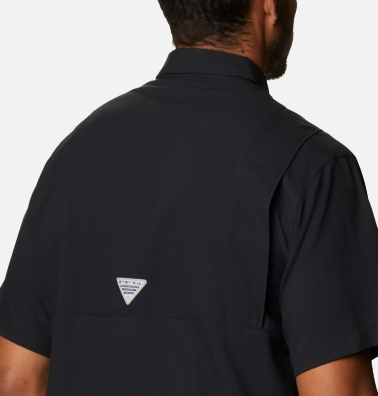 Men's Columbia Collegiate PFG Tamiami Short Sleeve - Virginia Tech Shirts Black | CA-IA051
