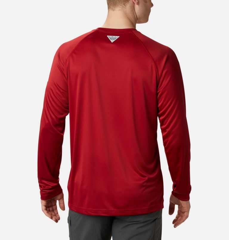 Men's Columbia Collegiate PFG Terminal Tackle Long Sleeve - Alabama Sweatshirts Red | CA-R0561