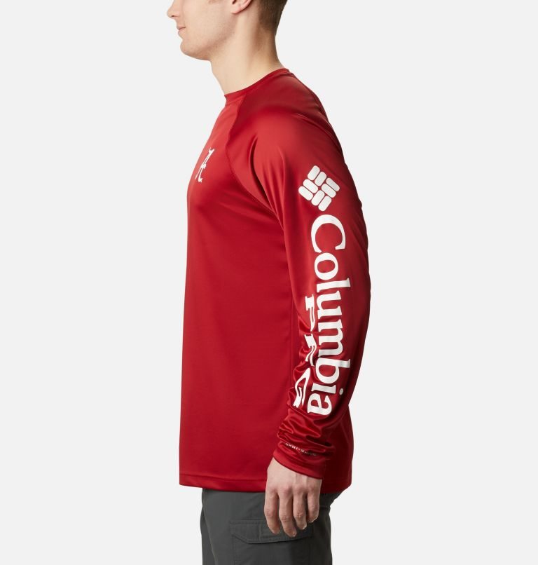 Men's Columbia Collegiate PFG Terminal Tackle Long Sleeve - Alabama Sweatshirts Red | CA-R0561