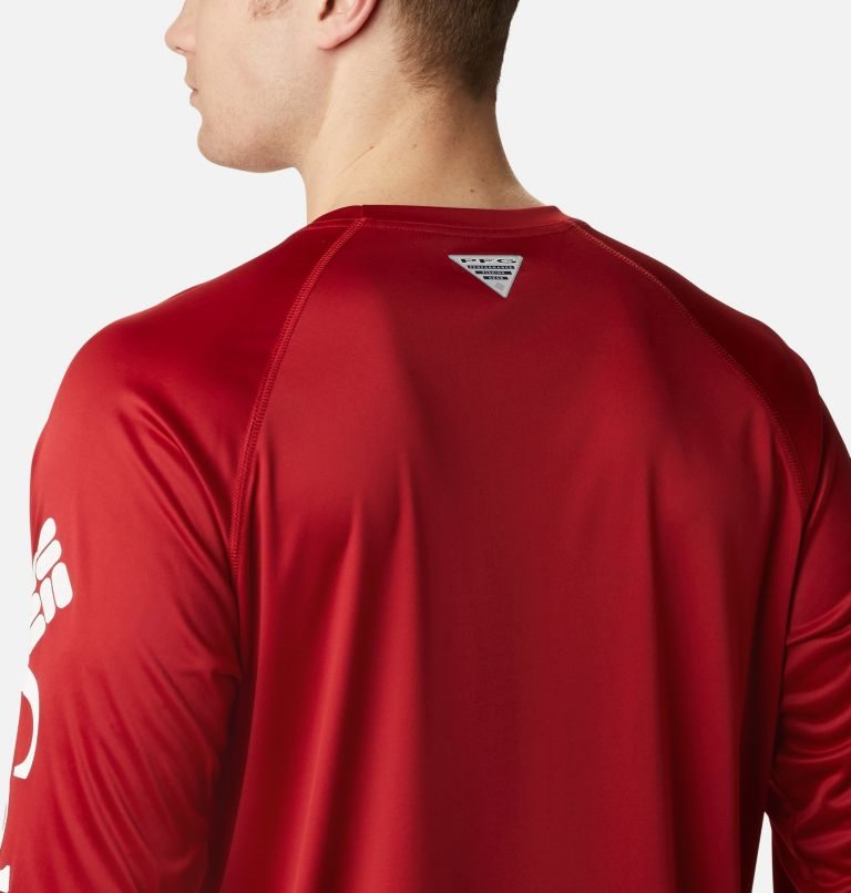 Men's Columbia Collegiate PFG Terminal Tackle Long Sleeve - Alabama Sweatshirts Red | CA-R0561