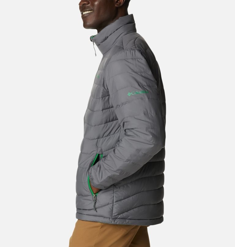 Men's Columbia Collegiate Powder Lite - Oregon Jackets Grey | CA-C4306