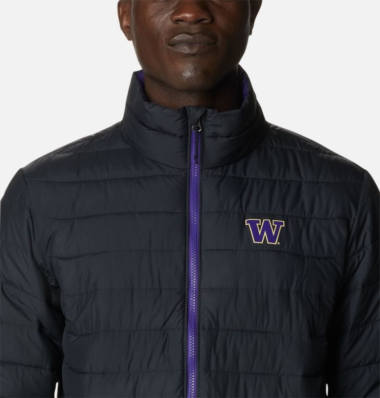 Men's Columbia Collegiate Powder Lite - Washington Jackets Black | CA-L85L4