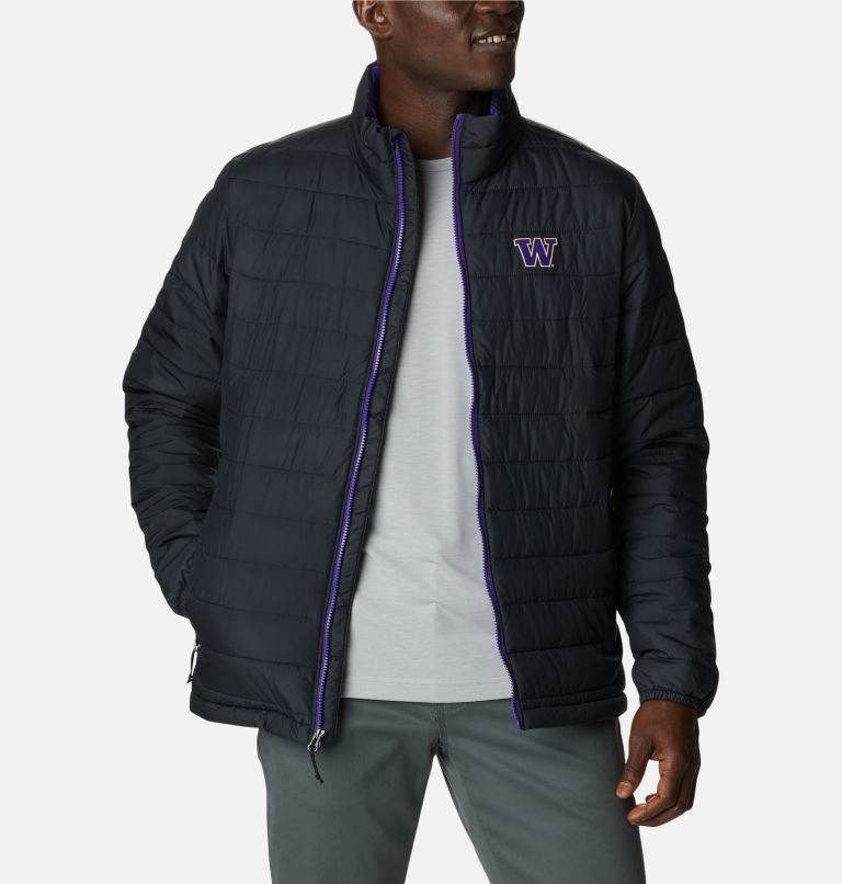 Men's Columbia Collegiate Powder Lite - Washington Jackets Black | CA-L85L4
