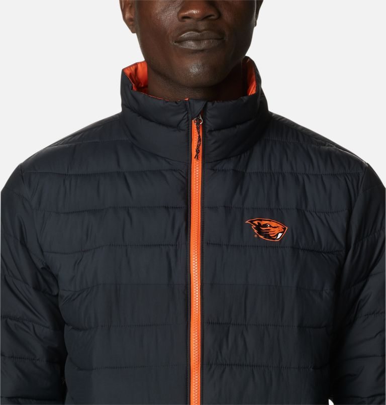 Men's Columbia Collegiate Powder Lite - Oregon State Jackets Black | CA-P6C50