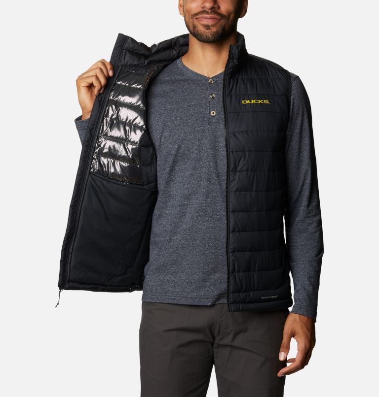Men's Columbia Collegiate Powder Lite - Oregon Vest Black | CA-T3568