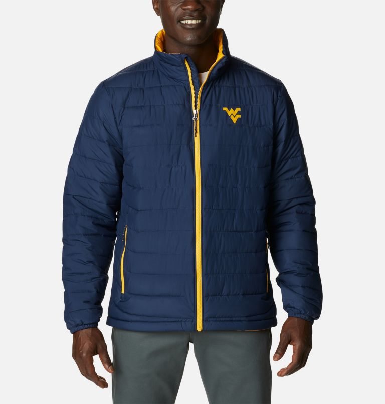 Men\'s Columbia Collegiate Powder Lite - West Virginia Jackets Navy | CA-T64A0