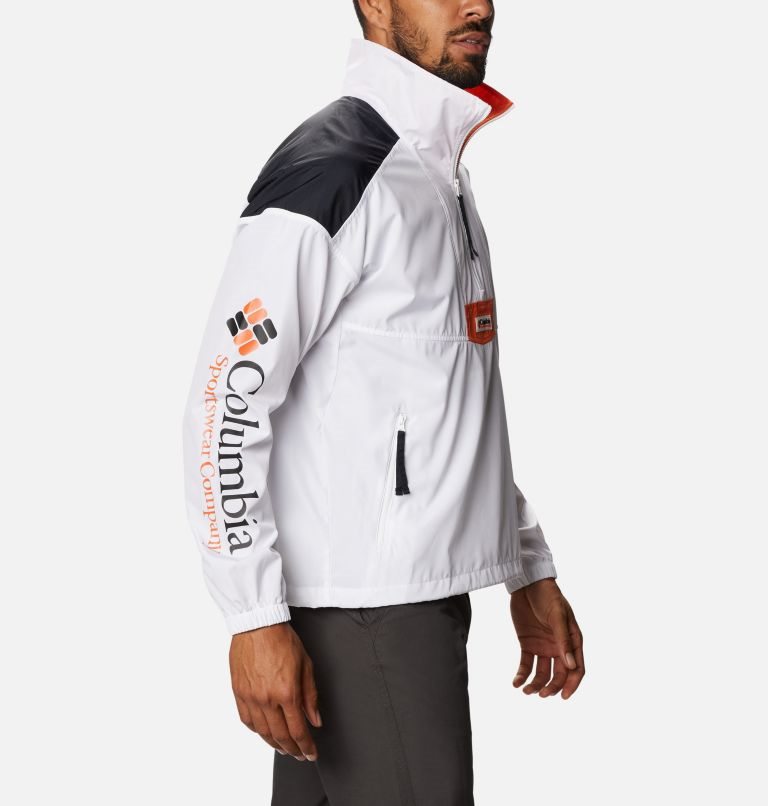 Men's Columbia Collegiate Santa Ana Anorak - Oregon State Jackets White / Black | CA-C8C35