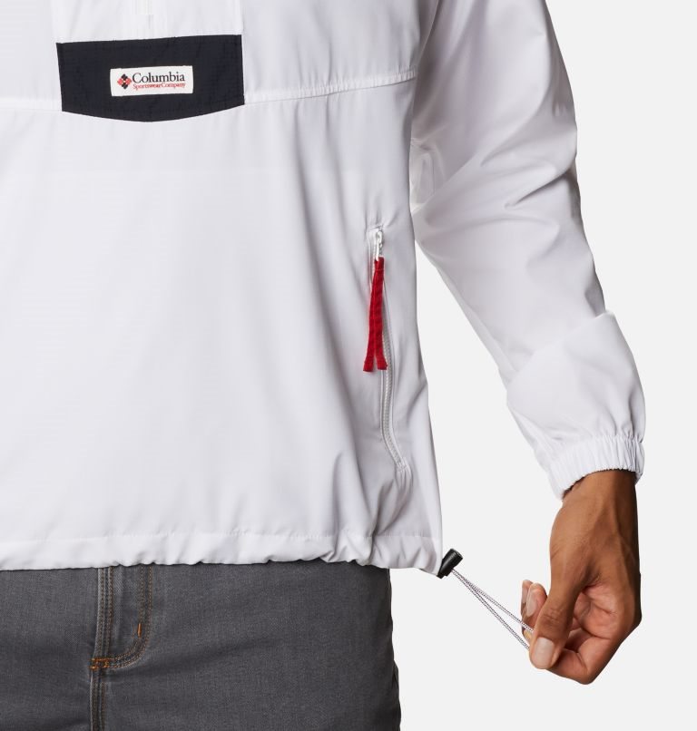 Men's Columbia Collegiate Santa Ana Anorak - Georgia Jackets White / Red | CA-P856C