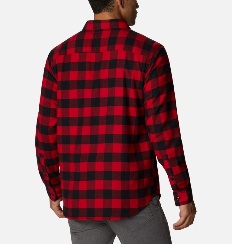 Men's Columbia Cornell Woods Flannel Long Sleeve Shirts Red | CA-ZC3AL