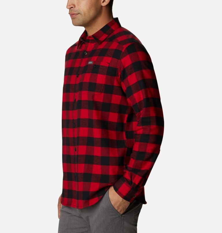 Men's Columbia Cornell Woods Flannel Long Sleeve Shirts Red | CA-ZC3AL