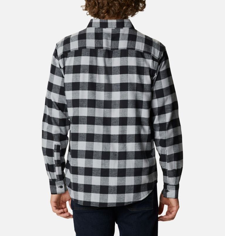 Men's Columbia Cornell Woods Flannel Long Sleeve Shirts Black / Grey | CA-ZL053