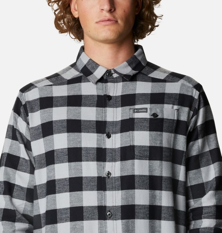 Men's Columbia Cornell Woods Flannel Long Sleeve Shirts Black / Grey | CA-ZL053
