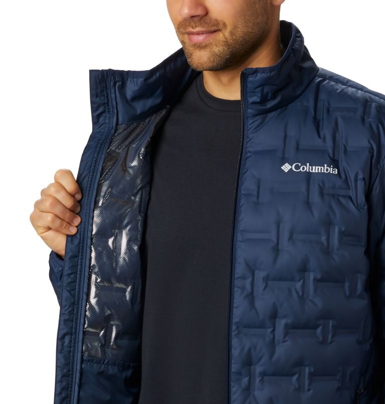 Men's Columbia Delta Ridge Down Jackets Navy | CA-SC356