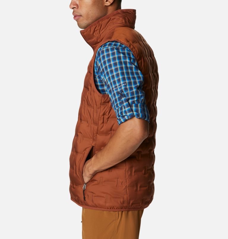 Men's Columbia Delta Ridge Down Vest Brown | CA-J14A0