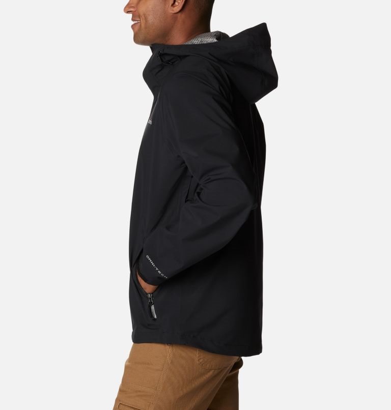 Men's Columbia Earth Explorer Shell Jackets Black | CA-XC480