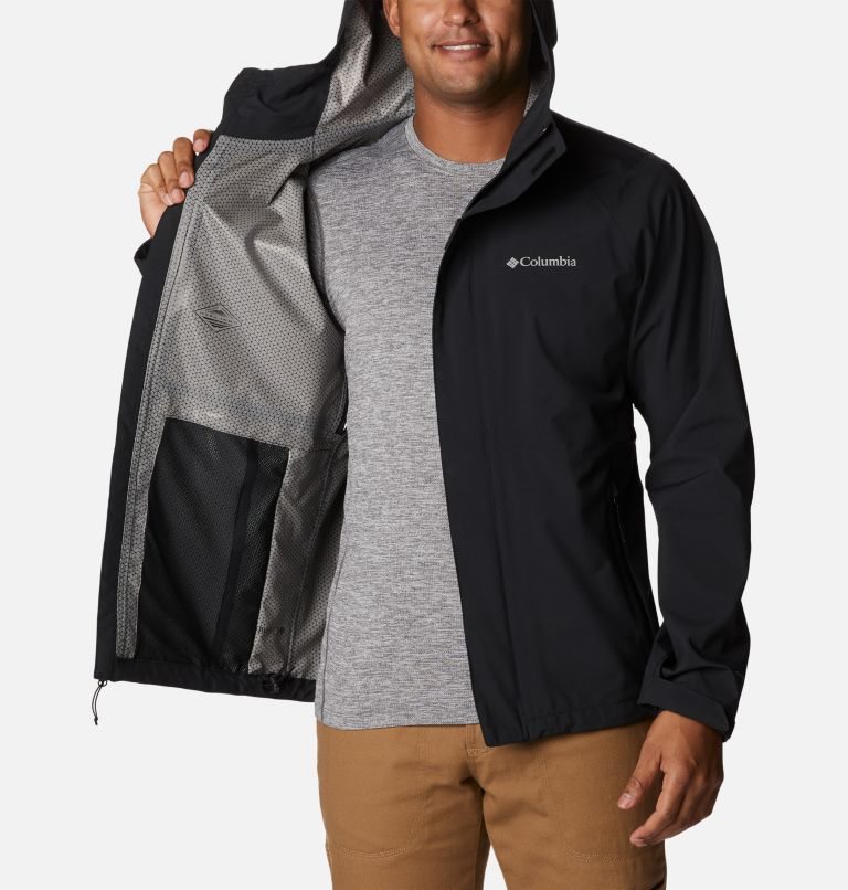 Men's Columbia Earth Explorer Shell Jackets Black | CA-XC480