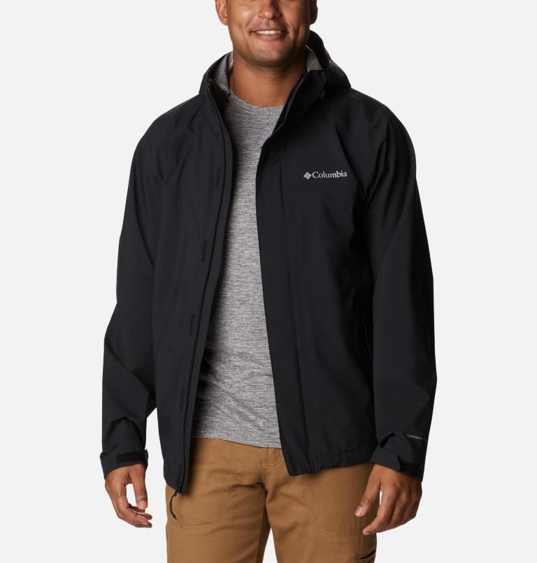 Men's Columbia Earth Explorer Shell Jackets Black | CA-XC480