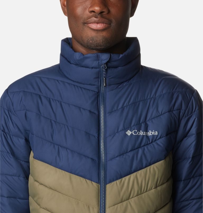 Men's Columbia Eddie Gorge Omni-Heat Infinity Insulated Jackets Navy / Olive | CA-L386L