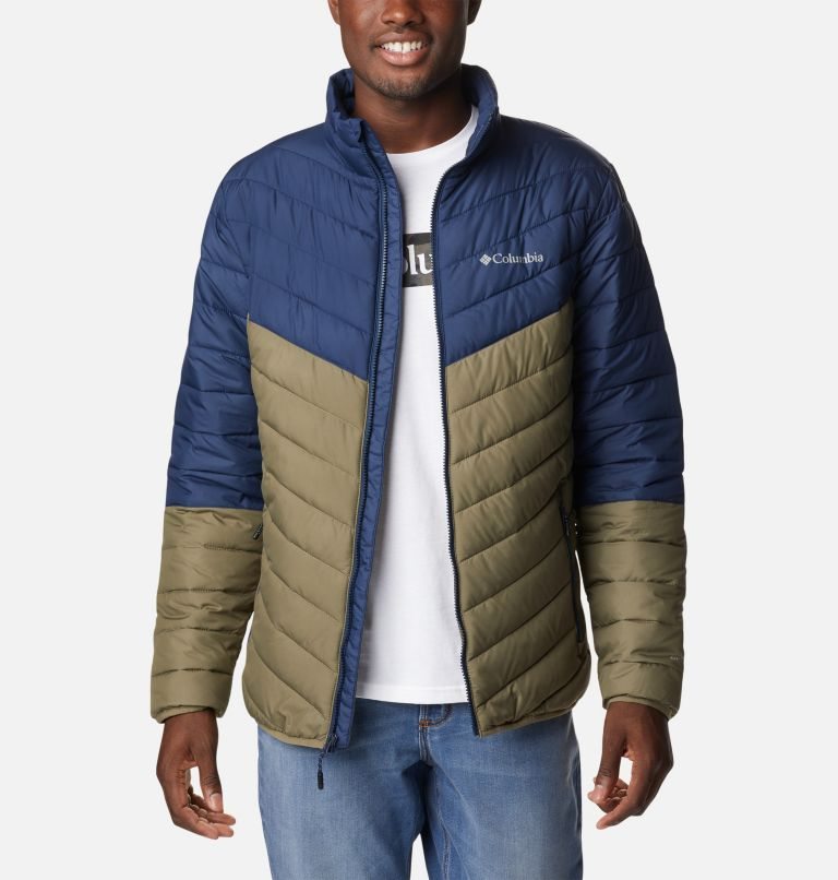 Men\'s Columbia Eddie Gorge Omni-Heat Infinity Insulated Jackets Navy / Olive | CA-L386L
