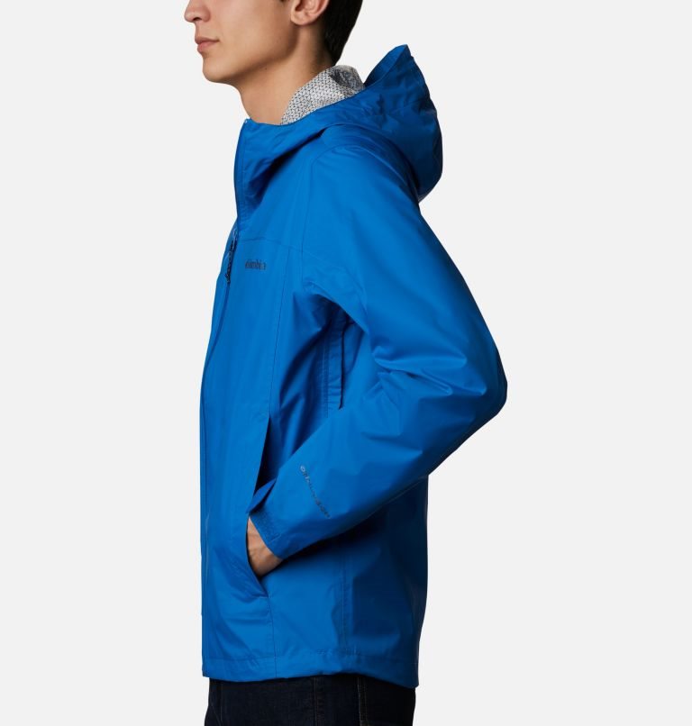 Men's Columbia EvaPOURation Rain Jackets Blue | CA-S0C58