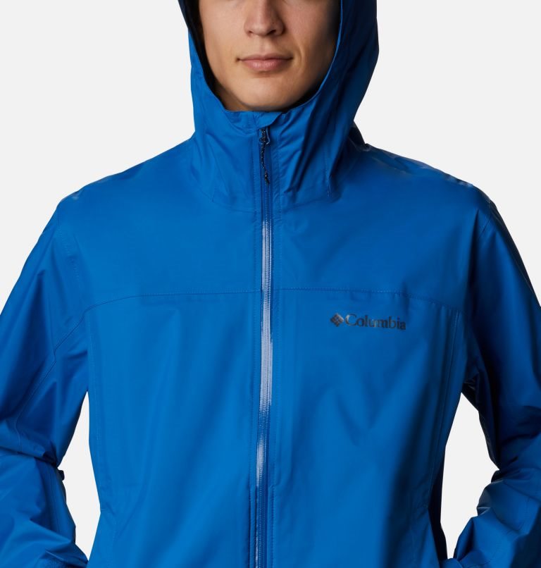 Men's Columbia EvaPOURation Rain Jackets Blue | CA-S0C58