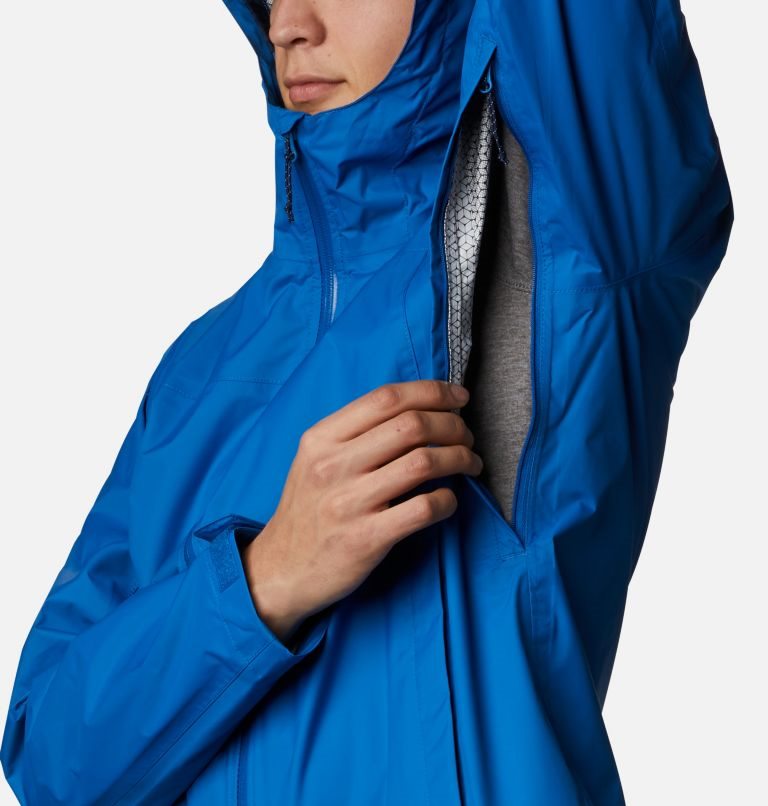 Men's Columbia EvaPOURation Rain Jackets Blue | CA-S0C58