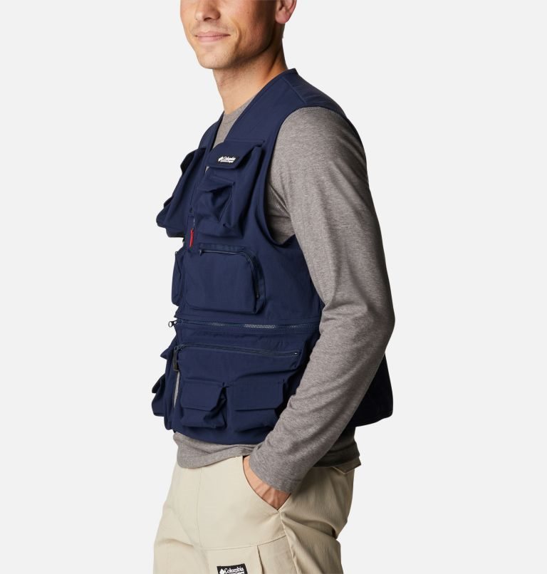 Men's Columbia Field Creek Big Horn Vest Navy | CA-Q0A34