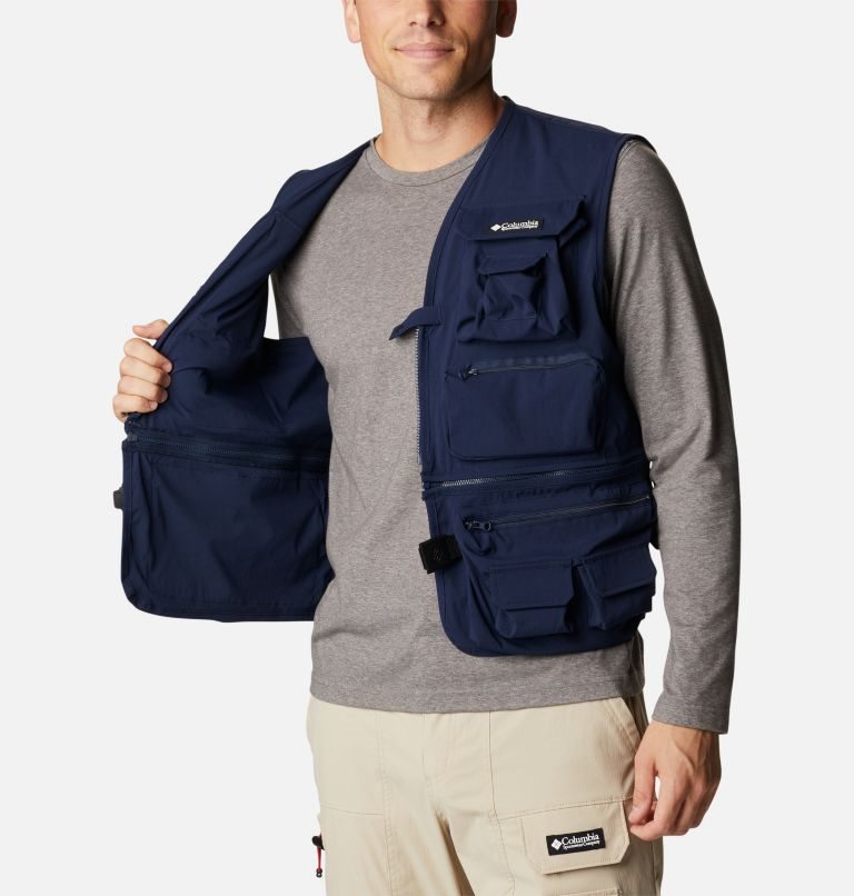 Men's Columbia Field Creek Big Horn Vest Navy | CA-Q0A34