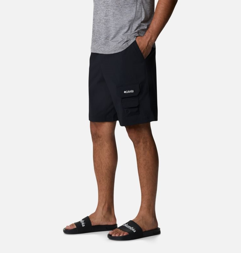 Men's Columbia Field Creek Cargo Shorts Black | CA-H0186