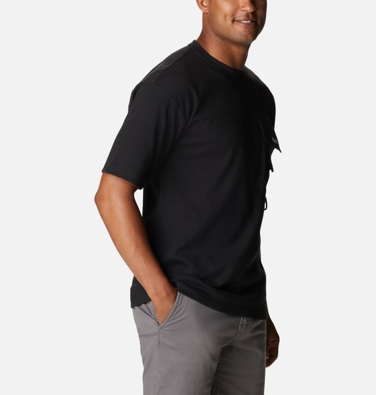 Men's Columbia Field Creek Double Knit Short Sleeve T Shirts Black | CA-Q518L