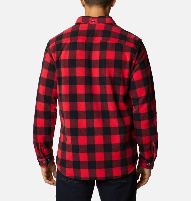 Men's Columbia Flare Gun Fleece Over Shirts Red | CA-TCA8L