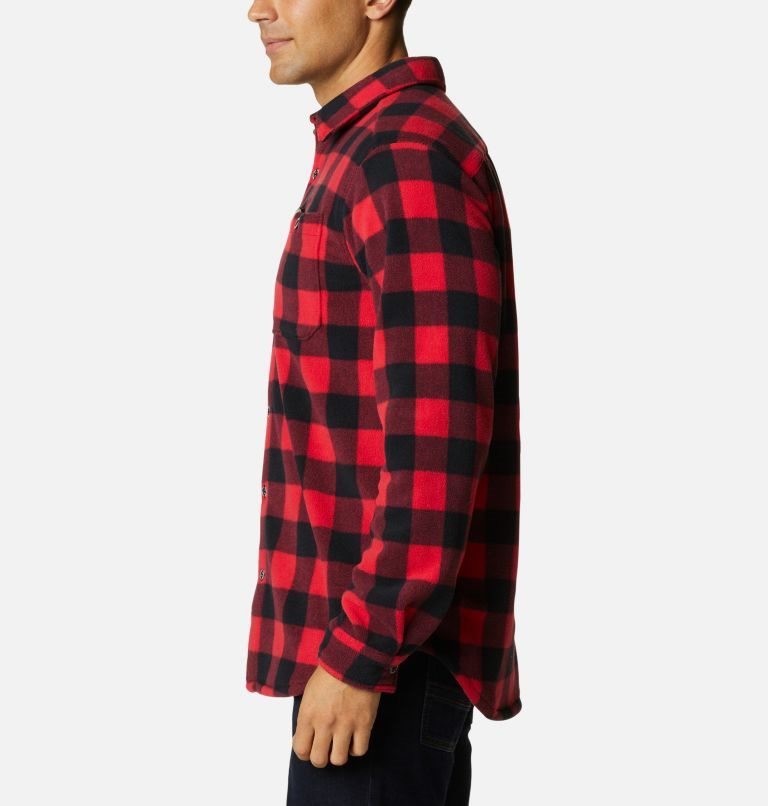Men's Columbia Flare Gun Fleece Over Shirts Red | CA-TCA8L