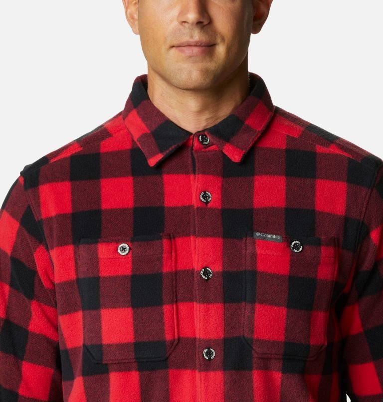 Men's Columbia Flare Gun Fleece Over Shirts Red | CA-TCA8L