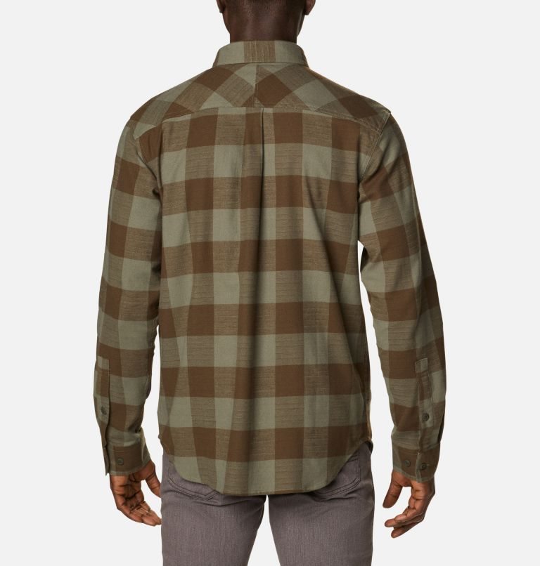 Men's Columbia Flare Gun Stretch Flannel Shirts Olive / Brown | CA-FA810