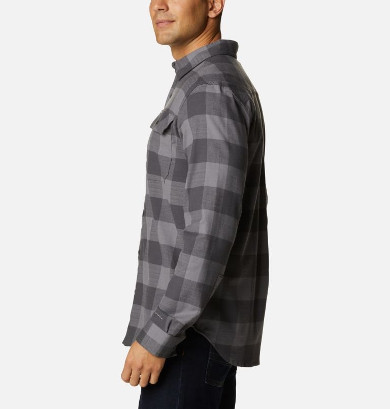 Men's Columbia Flare Gun Stretch Flannel Shirts Grey | CA-T4LC5