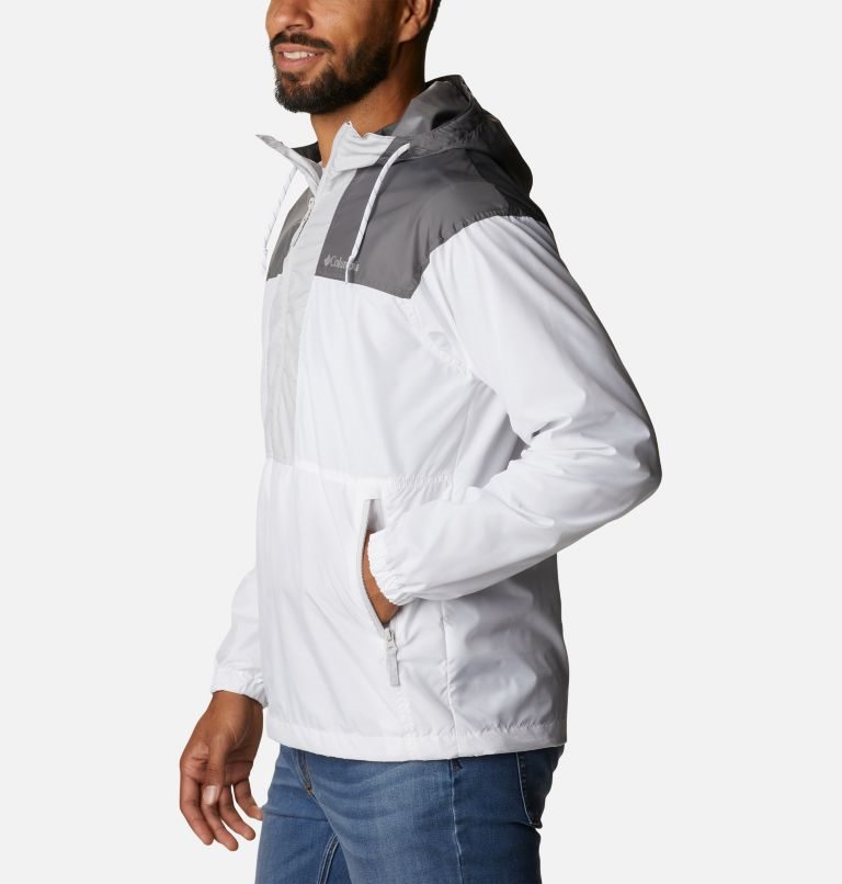 Men's Columbia Flash Challenger Anorak Jackets White / Dark Grey | CA-E43AC