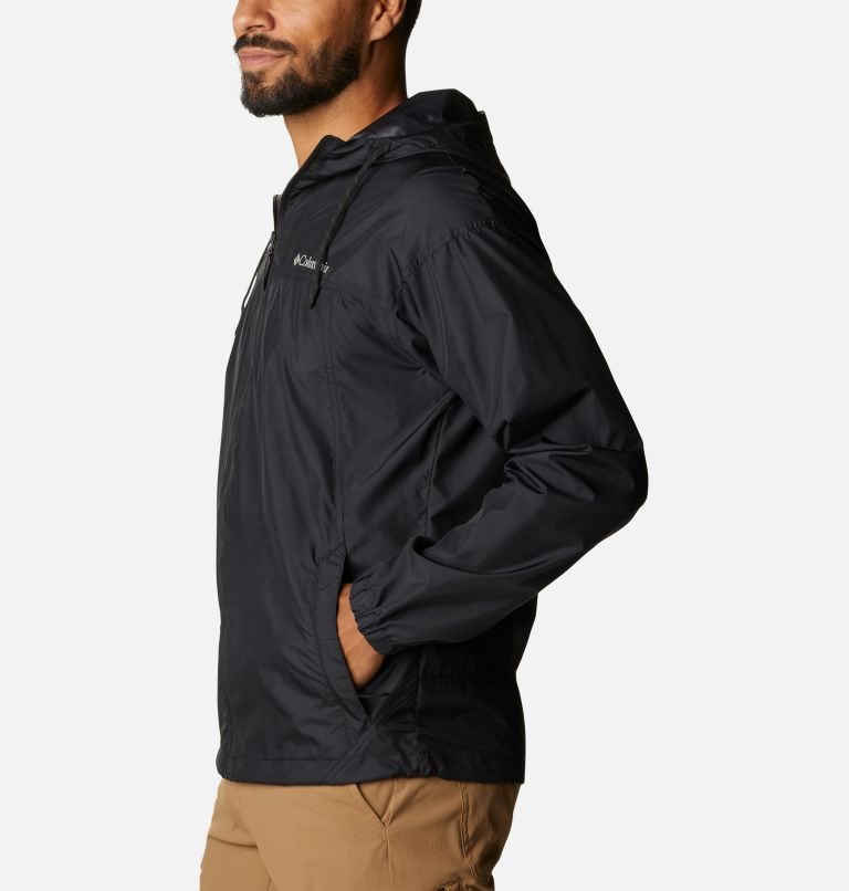 Men's Columbia Flash Challenger Windbreaker Jackets Black | CA-B568A