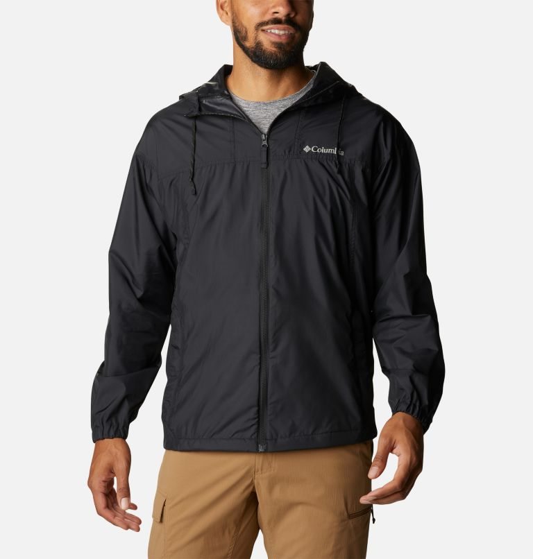 Men's Columbia Flash Challenger Windbreaker Jackets Black | CA-B568A