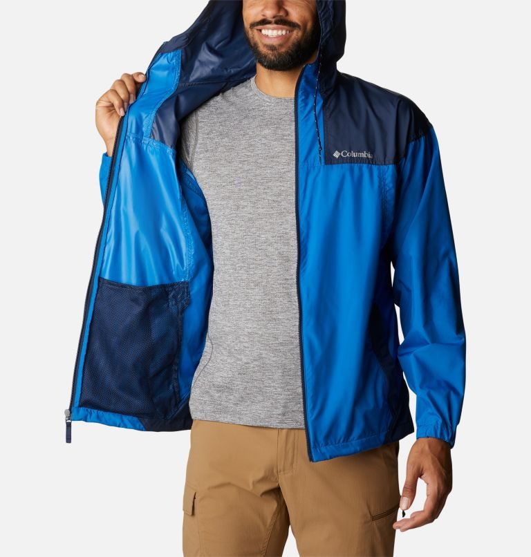 Men's Columbia Flash Challenger Windbreaker Jackets Blue | CA-BCL53