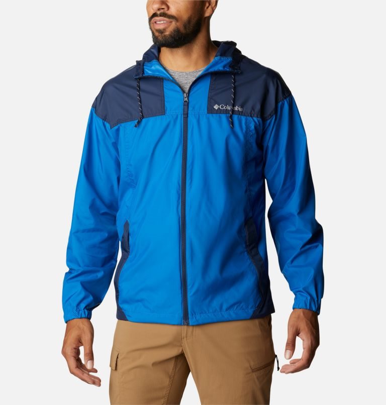 Men\'s Columbia Flash Challenger Windbreaker Jackets Blue | CA-BCL53