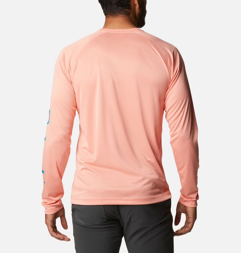 Men's Columbia Fork Stream Heather Long Sleeve Sweatshirts Coral | CA-A608C