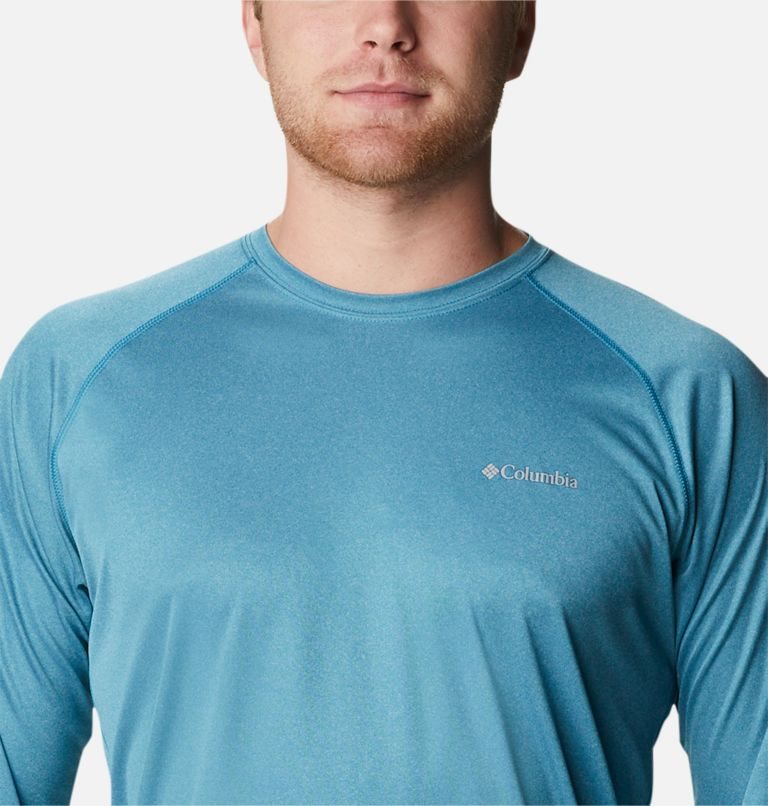 Men's Columbia Fork Stream Heather Long Sleeve Sweatshirts Turquoise | CA-IL834