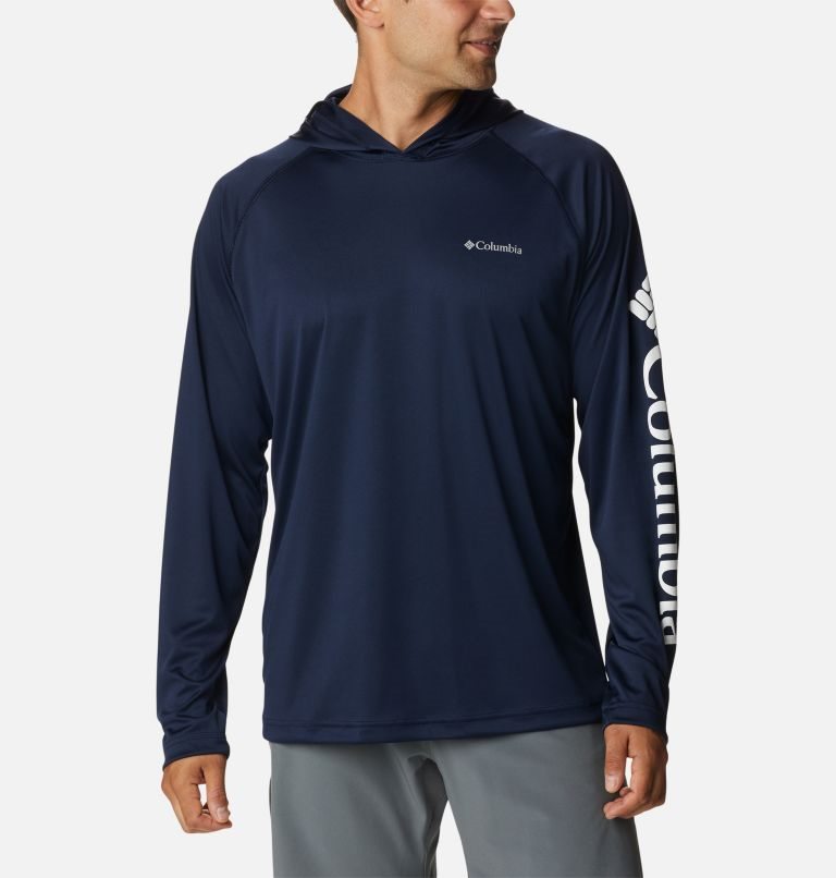 Men\'s Columbia Fork Stream Hoodie Navy | CA-FC513