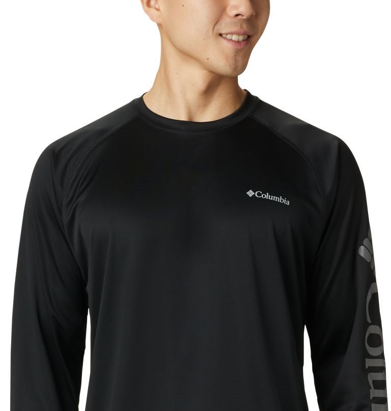 Men's Columbia Fork Stream Long Sleeve Sweatshirts Black | CA-E0A58