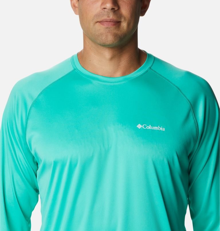 Men's Columbia Fork Stream Long Sleeve Sweatshirts Turquoise | CA-V64C0