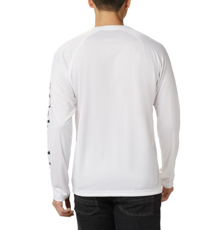 Men's Columbia Fork Stream Long Sleeve Sweatshirts White | CA-XA613